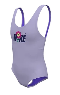 Nike Girls' Multi-Logo U-Back 1-Piece Swimsuit