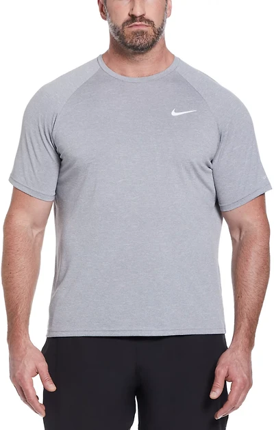 Nike Men's Big and Tall Swim Heather Short Sleeve Hydroguard Swim Top