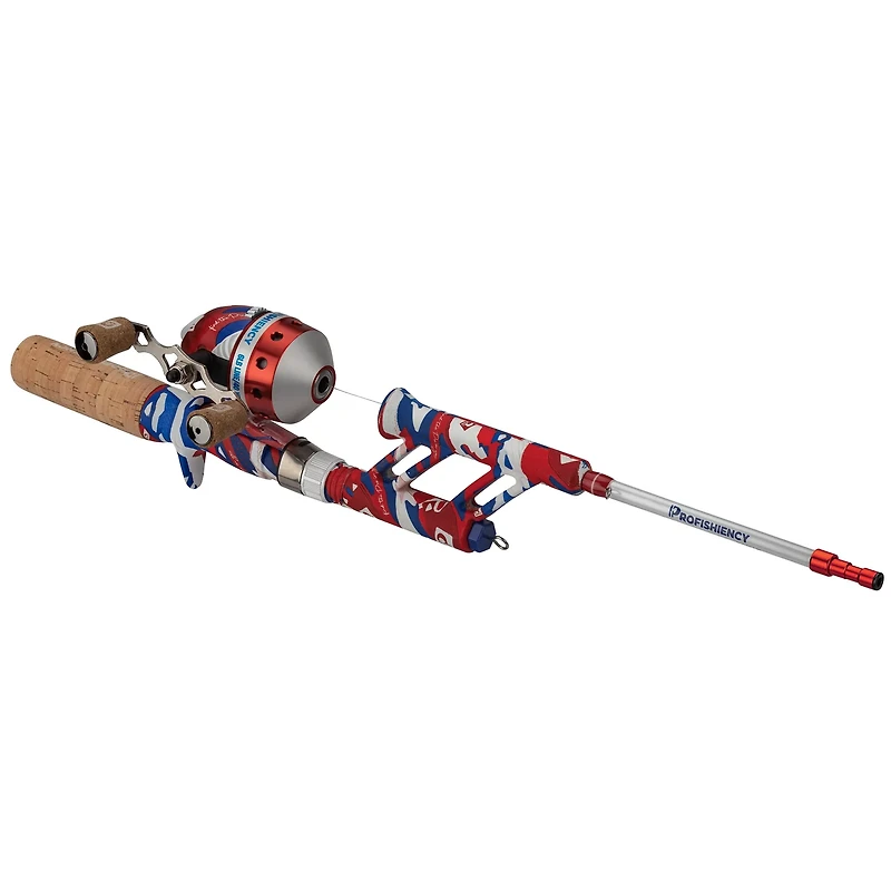ProFISHiency Krazy Americana Red White and Blue Pocket Spincast Rod and Reel Combo