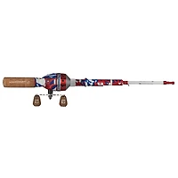 ProFISHiency Krazy Americana Red White and Blue Pocket Spincast Rod and Reel Combo