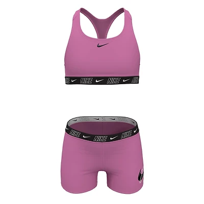 Nike Girls' Logo Tape Racerback Bikini and Short Set