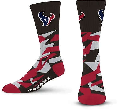 For Bare Feet Houston Texans Shattered Camo Crew Socks