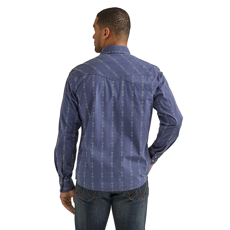 Wrangler Men's Print Retro Long Sleeve Shirt