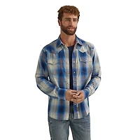 Wrangler Men's Retro Premium Western Long Sleeve Button-Down Shirt