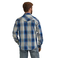Wrangler Men's Retro Premium Western Long Sleeve Button-Down Shirt