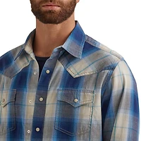 Wrangler Men's Retro Premium Western Long Sleeve Button-Down Shirt