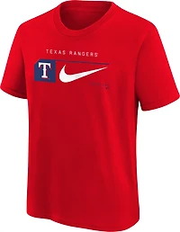 Nike Youth Texas Rangers Swoosh Lockup Short Sleeve T-shirt