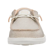 HEYDUDE Women's Wendy Metallic Sparkles Rose Slip-On Shoes