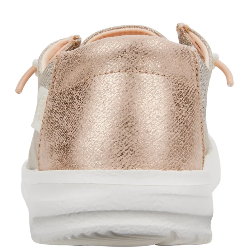 HEYDUDE Women's Wendy Metallic Sparkles Rose Slip-On Shoes