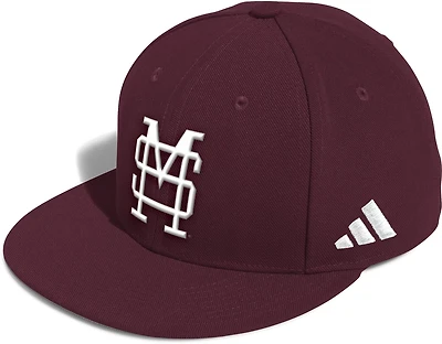 adidas Men's Mississippi State University Flatbill Fitted Baseball Cap