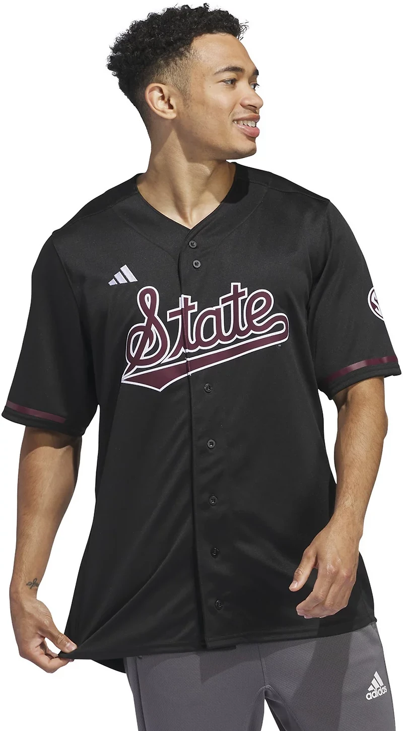adidas Men's Mississippi State University Replica Full Button Jersey