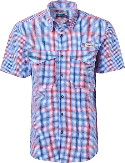 Magellan Outdoors Men's Southern Summer Gingham Plaid Short Sleeve Shirt