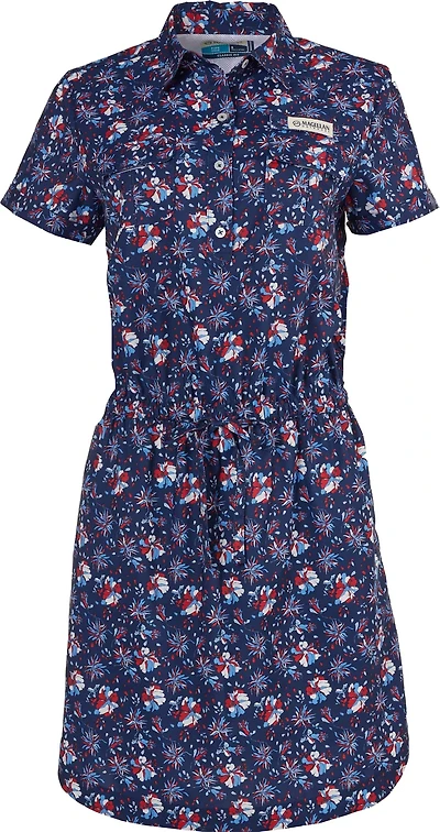 Magellan Outdoors Women's Americana Fishing Shirt Short Sleeve Dress
