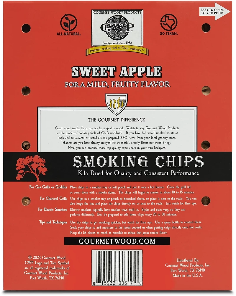 Gourmet Wood Sweet Apple 180 cu in Wood Chips