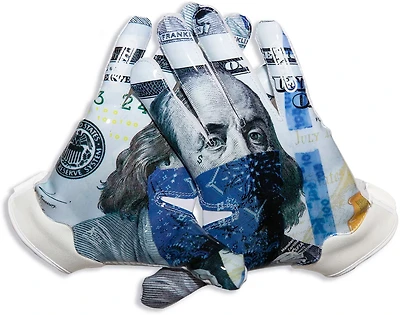 Battle Adults' Doom Receivers Blue Strips Benjamin Receiver Gloves