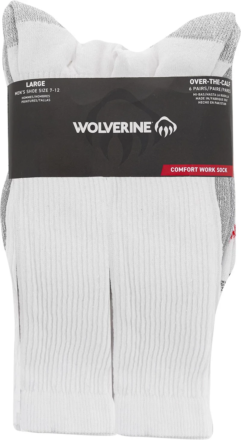 Wolverine Men's Cotton Steel Toe Over the Calf Socks 6-Pack