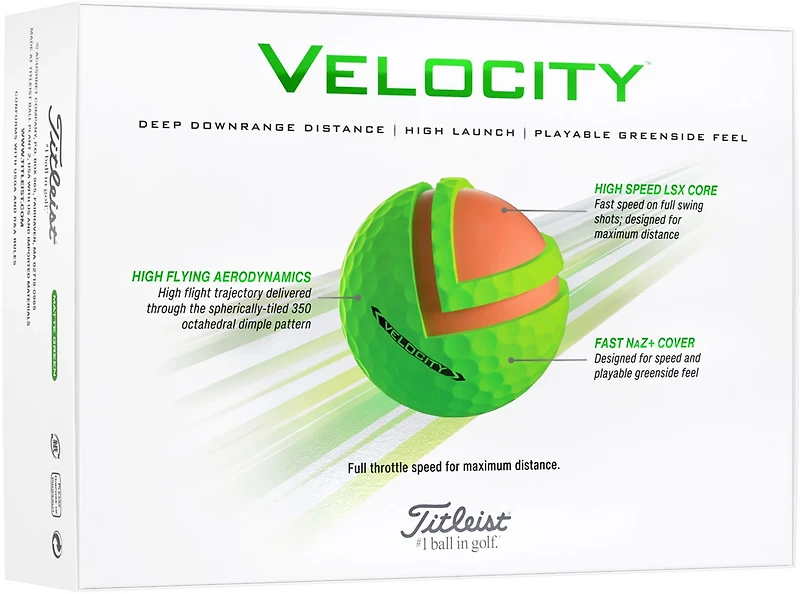 Titleist 2024 Velocity Matte Golf Balls 12-Pack