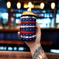 Lit Handlers Americana 12 oz Stubby Can Cooler Sleeve