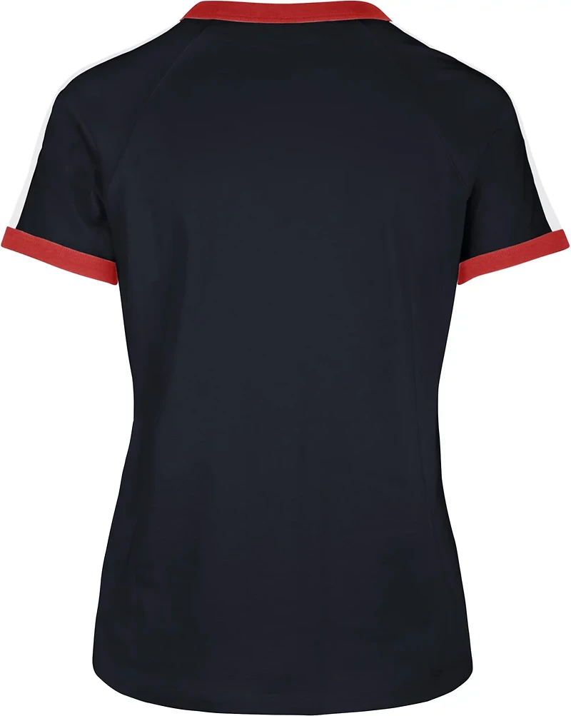 '47 Women's Atlanta Braves Double Header Sweet Heat Peyton Short Sleeve T-shirt