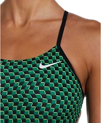 Nike Women's HydraStrong Drippy Check Cutout One Piece Swimsuit