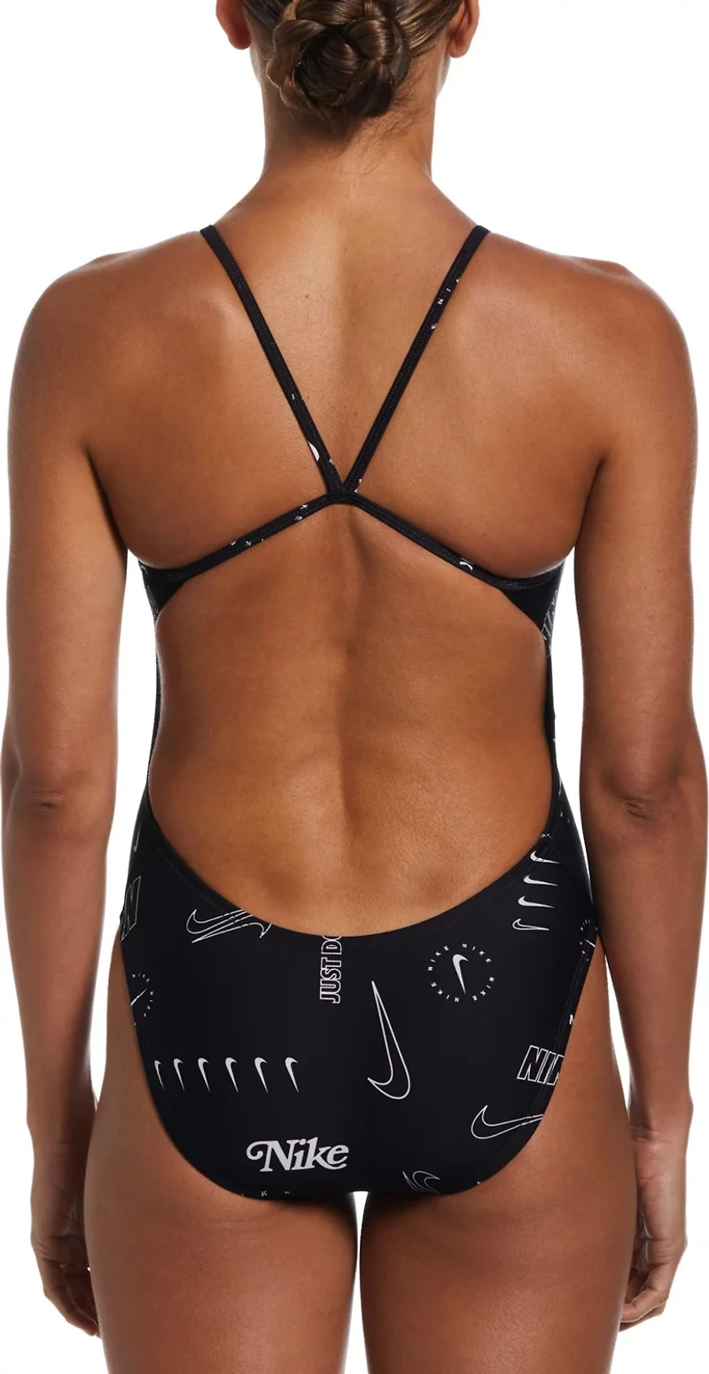 Nike Women's HydraStrong Multi Print Cutout One Piece Swimsuit