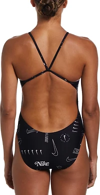 Nike Women's HydraStrong Multi Print Cutout One Piece Swimsuit