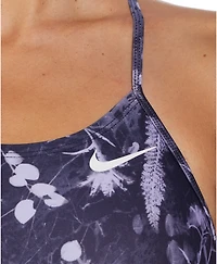 Nike Women's HydraStrong Multi Print Lace-Up Tie Back One Piece Swimsuit
