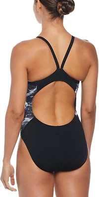 Nike Women's HydraStrong Multi Print Racerback Splice One Piece Swimsuit