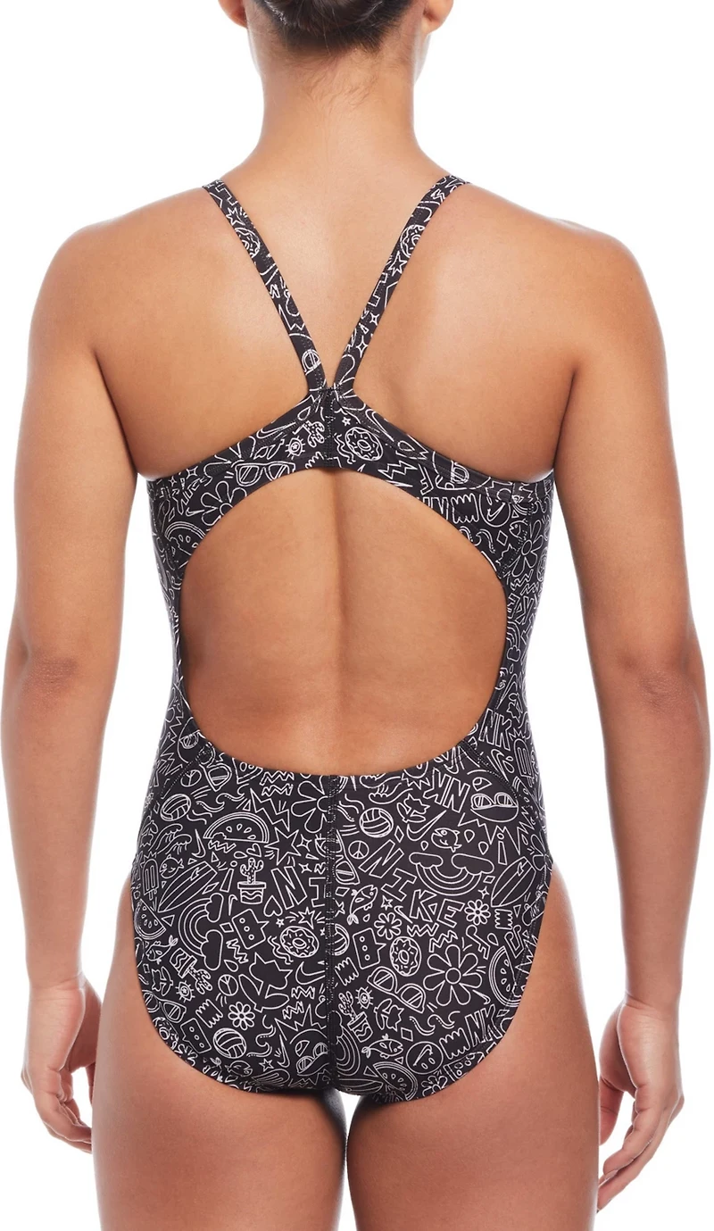 Nike Women's HydraStrong Multi-Print Racerback One Piece Swimsuit