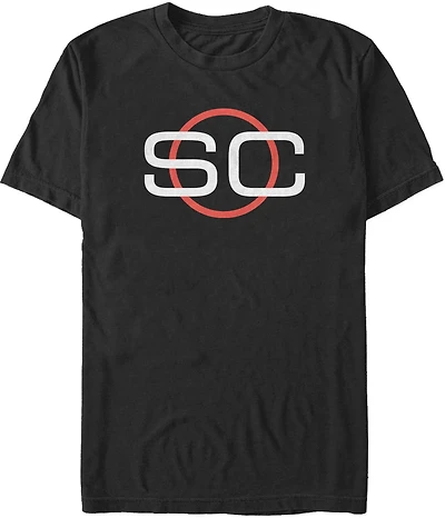 Mad Engine ESPN Men's SportsCenter Circle Red Short Sleeve T-shirt