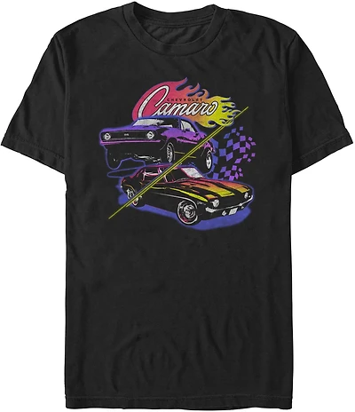 Mad Engine General Motors Men's Split Camaros Short Sleeve T-shirt