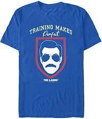 Mad Engine Ted Lasso Men's Training Makes Perfect Crest Short Sleeve T-shirt