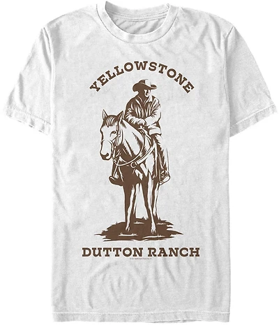 Mad Engine Yellowstone Men's Man on Horse Brown Short Sleeve T-shirt