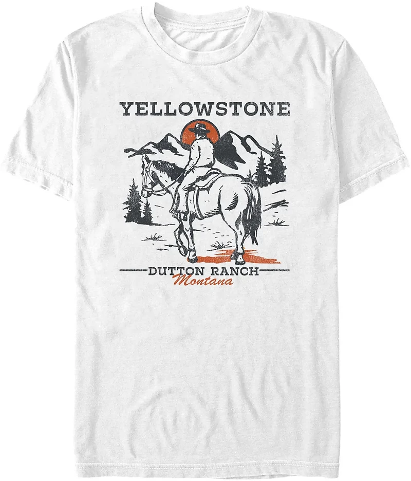 Mad Engine Yellowstone Men's Mountain Dutton Ranch Short Sleeve T-shirt