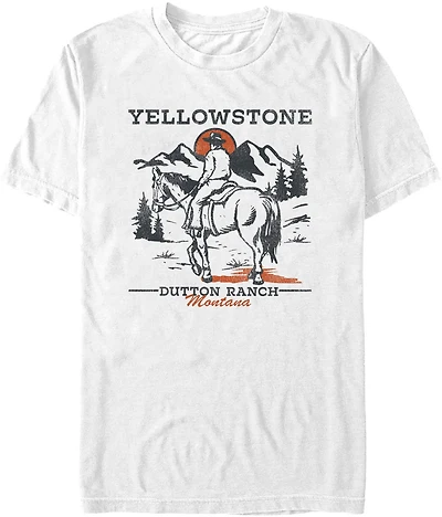 Mad Engine Yellowstone Men's Mountain Dutton Ranch Short Sleeve T-shirt