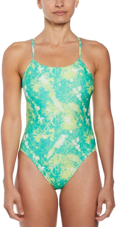 Nike Women's HydraStrong Multi Print Fastback One Piece Swimsuit