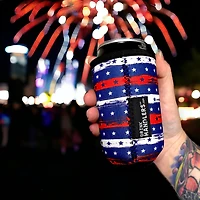 Lit Handlers Americana 12 oz Stubby Can Cooler Sleeve