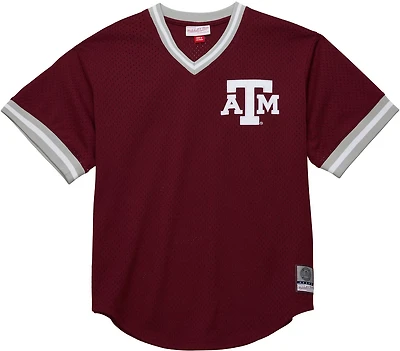 Mitchell & Ness Men's Texas A&M Fashion Mesh V-neck Vintage Logo Jersey