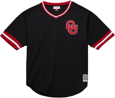 Mitchell & Ness Men's Oklahoma Fashion Mesh V-neck Vintage Logo Jersey