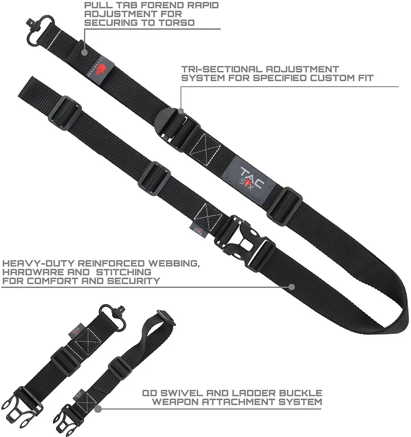 Allen Company Tac-Six Citadel Double Point Firearm Sling with QD Swivel and Ladder Buckles