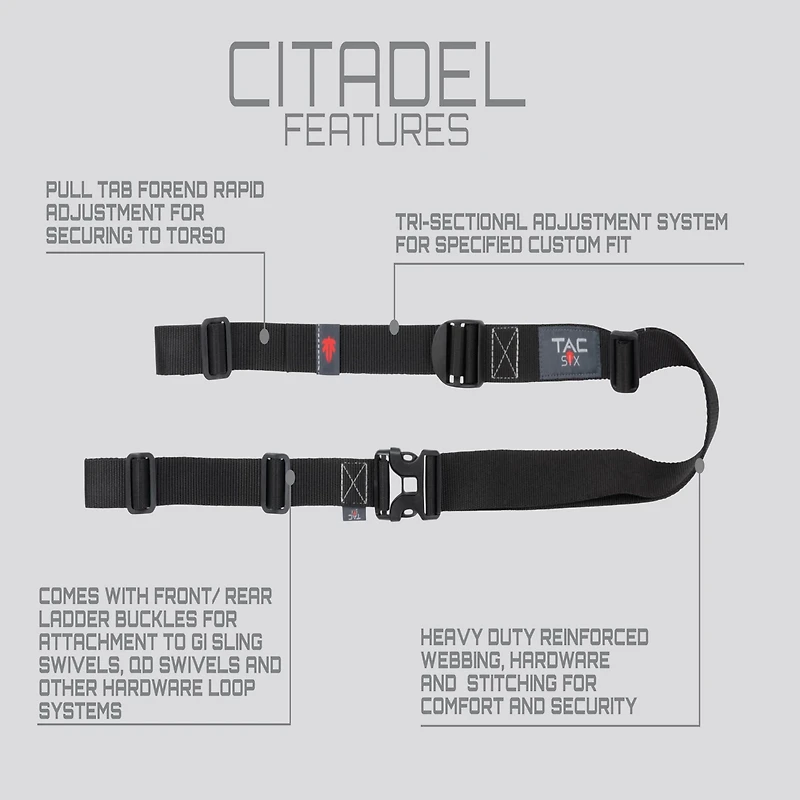 Allen Company Tac-Six Citadel Double Point Firearm Sling with Ladder Buckles