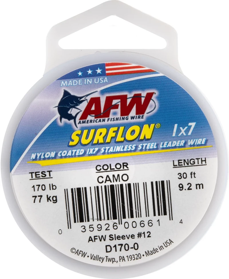 American Fishing Wire Surflon Nylon Coated 1 x 7 Stainless Steel Leader