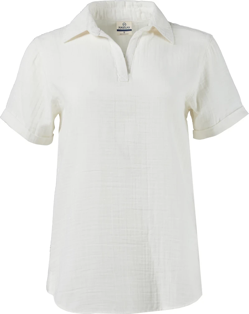 Magellan Outdoors Women's Happy Camper Short Sleeve Camp Shirt