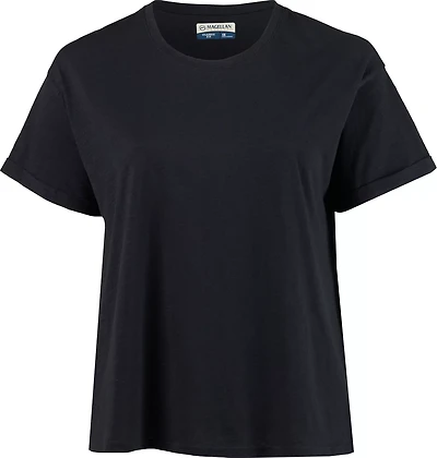 Magellan Women's Plus-Size Campfire Roll Cuff Short Sleeve T-shirt