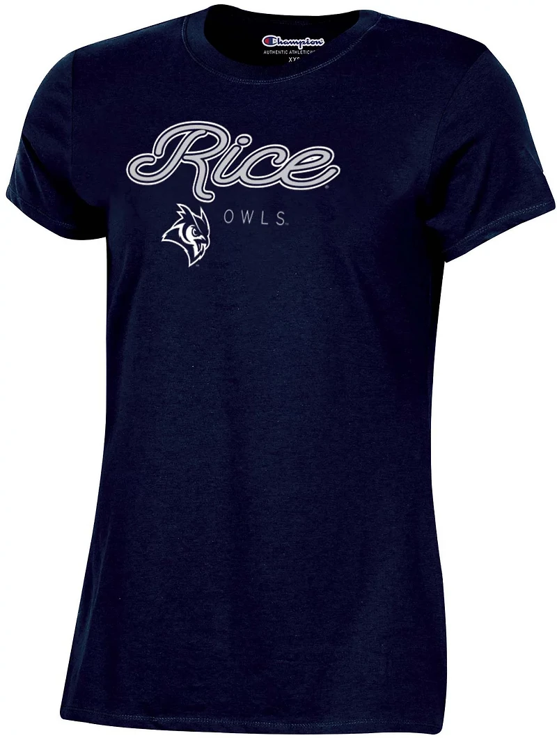 Champion Women's Rice Team Script Short Sleeve T-shirt