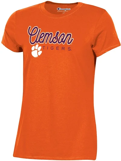 Champion Women's Clemson Team Script Short Sleeve T-shirt