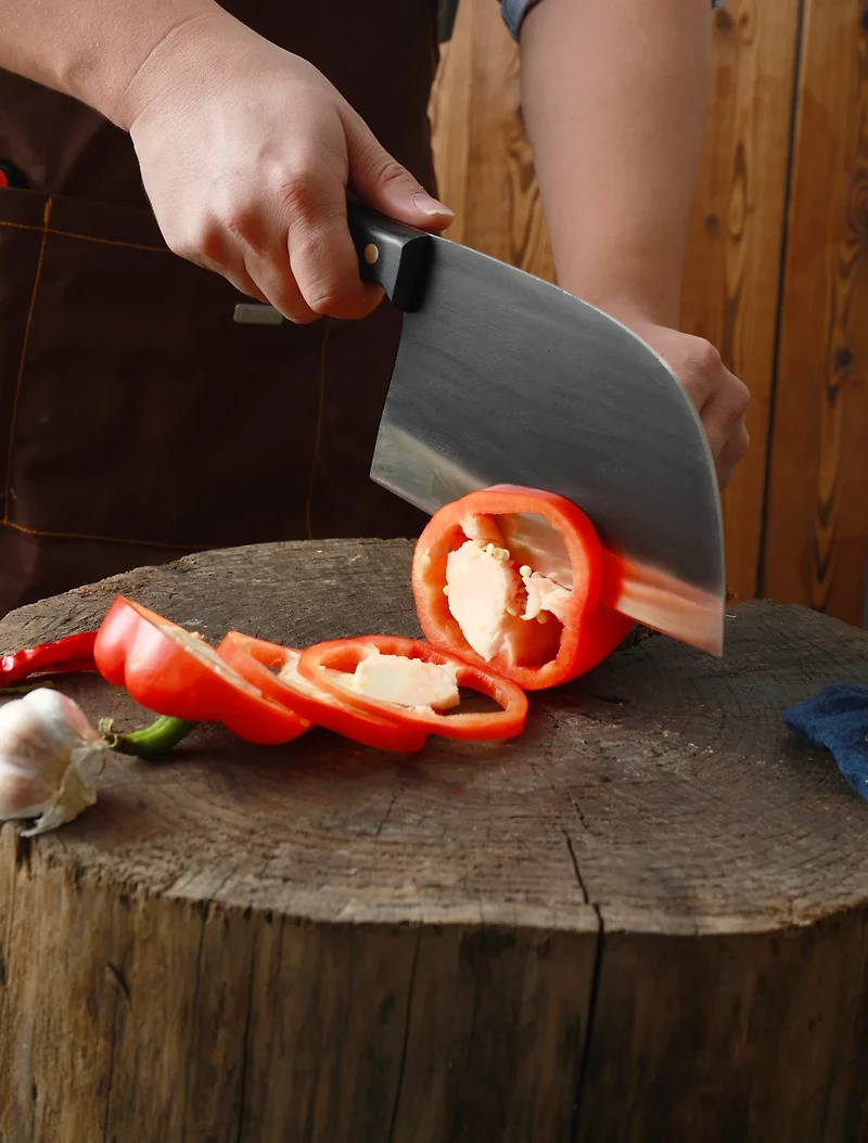 WatchFire Serbian 6.75 in Cleaver Knife with Sheath