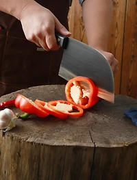 WatchFire Serbian 6.75 in Cleaver Knife with Sheath