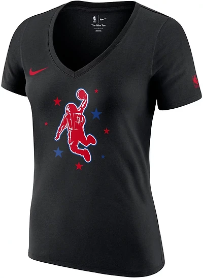 Nike Women's Houston Rockets Essentials City Edition Logo V-neck T-shirt