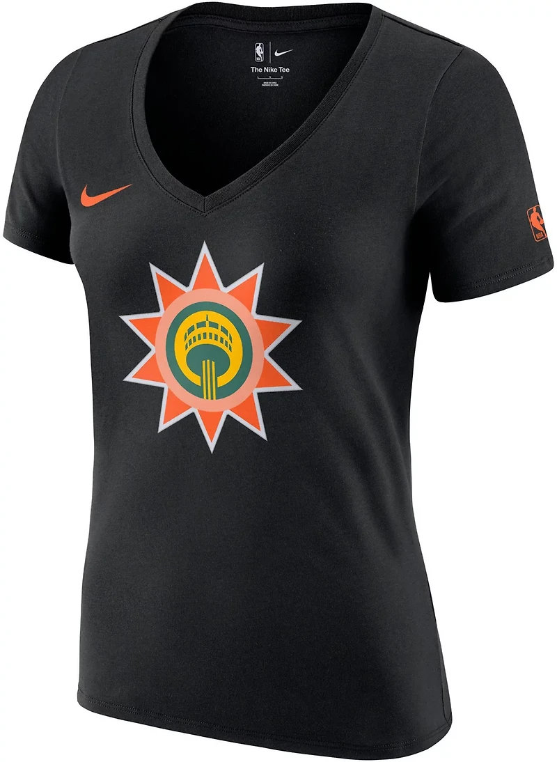 Nike Women's San Antonio Spurs Essentials City Edition Logo V-neck T-shirt